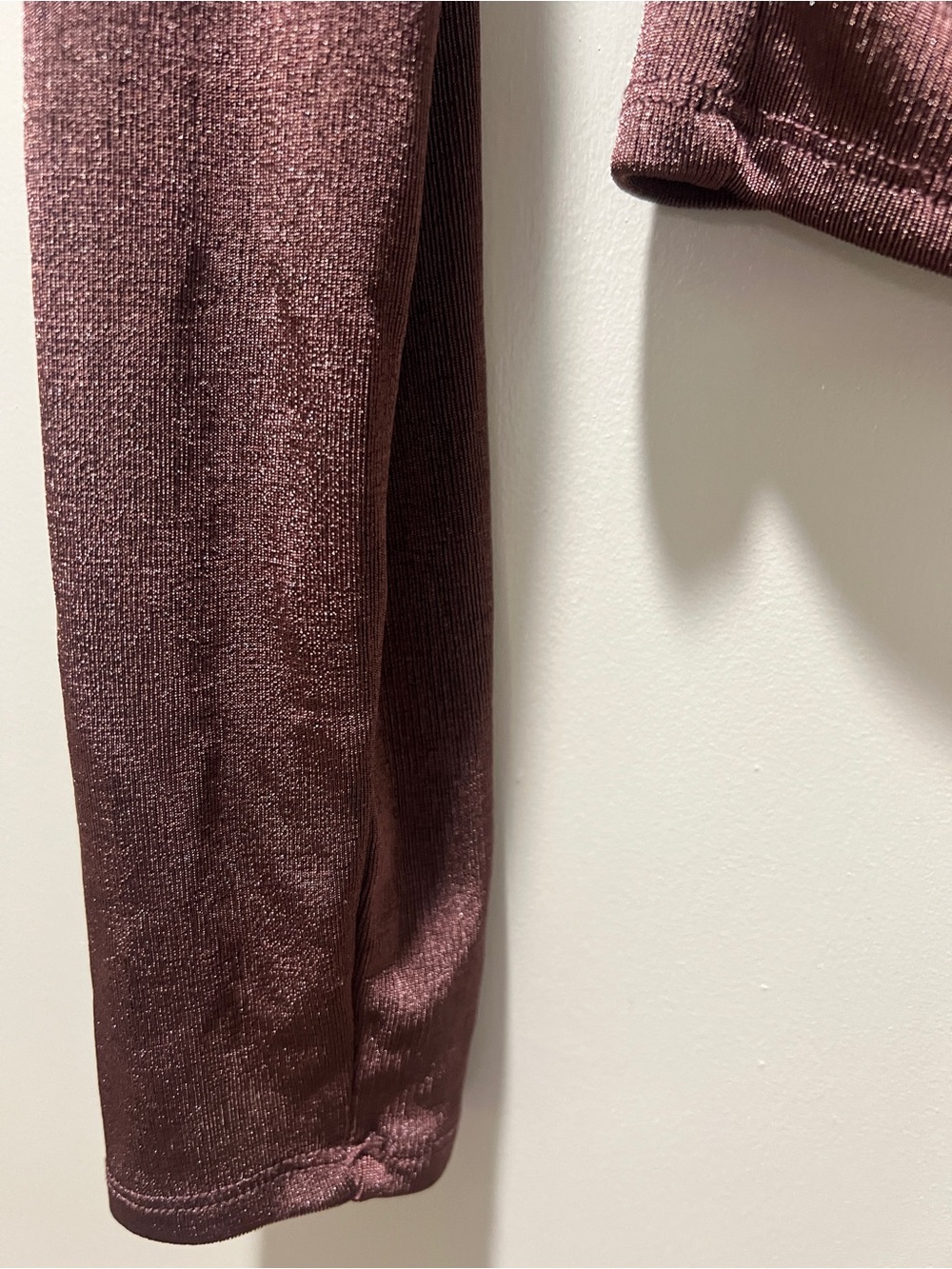 Garage Button-Front Ruched Collared Top - Burgundy - Picture 3 of 6